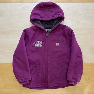 Girls' Carhartt Sherpa Lined Sierra Hooded Jacket Hooded Canvas Jacket